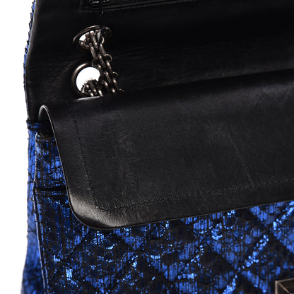 Chanel Metallic Python Quilted 2.55 Reissue 226 Flap Blue 9 of 15