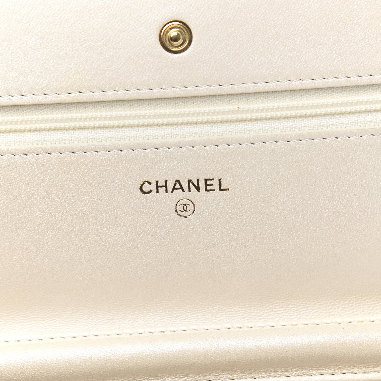 Chanel Pearly Lambskin Quilted Wallet On Chain WOC Light Beige 6 of 11