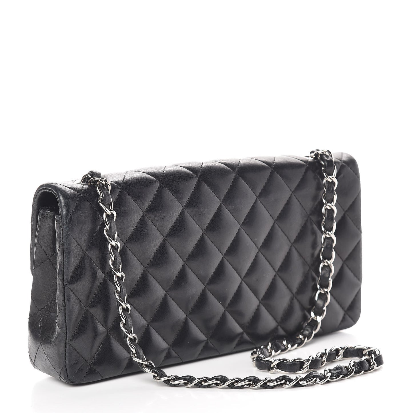 Lambskin Quilted East West Flap Black