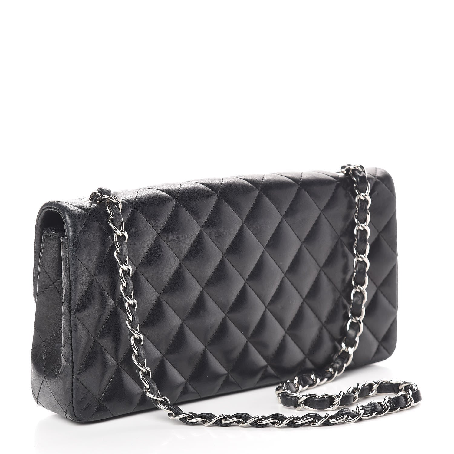 Chanel Lambskin Quilted East West Flap Black 3 of 17