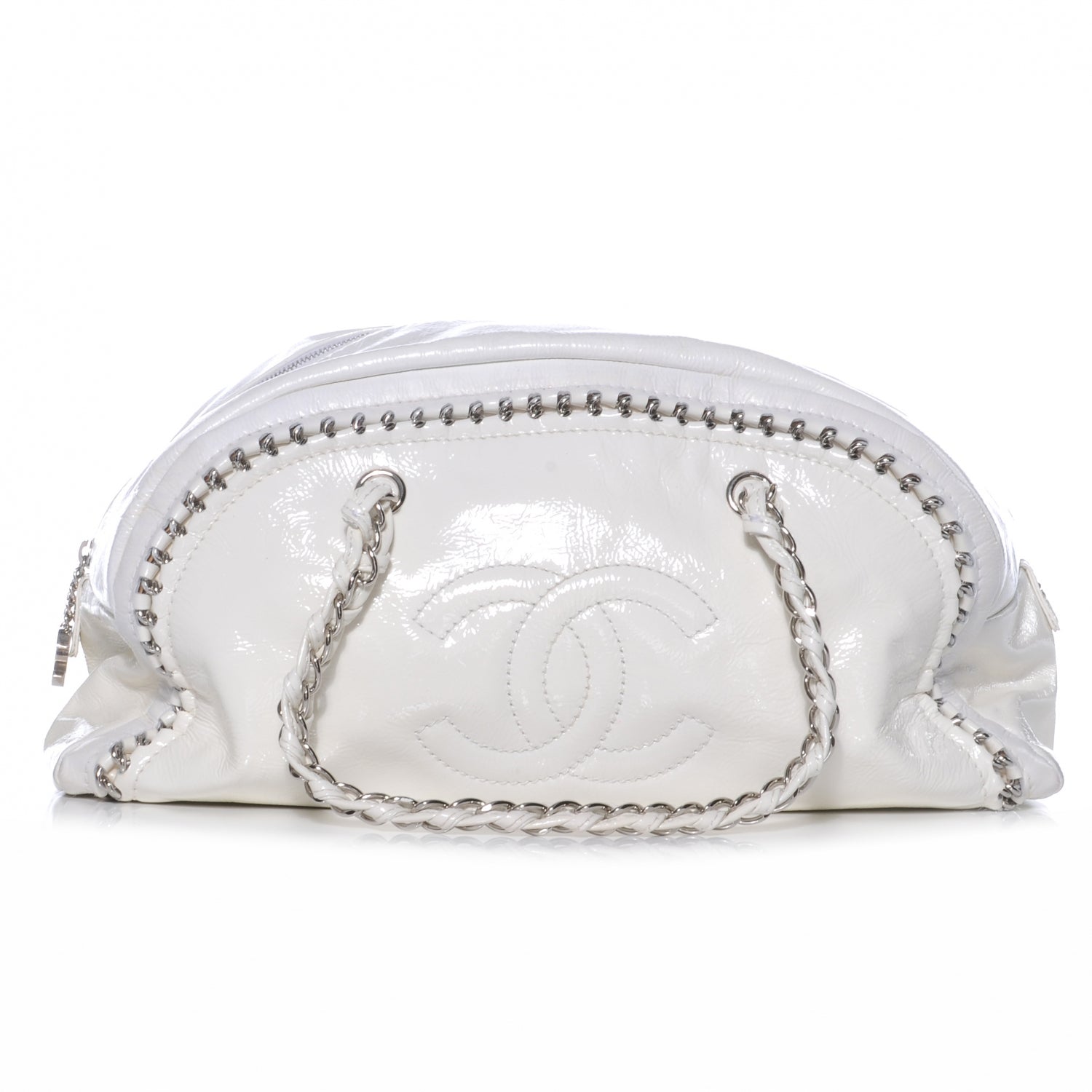 Chanel Patent Luxe Ligne Large Bowler White 1 of 7