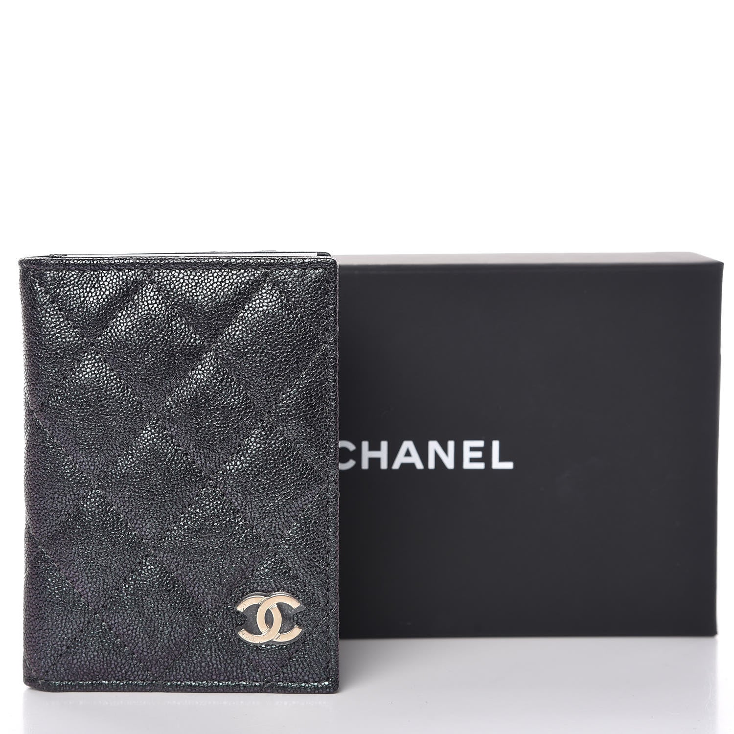 Chanel Iridescent Caviar Quilted Card Holder Wallet Black 8 of 8