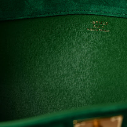 Hermes Veau Doblis Suede Kelly Cut Clutch Pochette Cactus 8 of 10