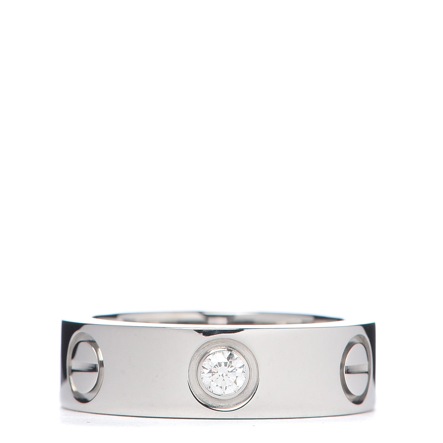 Cartier 18K White Gold 3 Diamond 5.5mm LOVE Ring 48 4.5 3 of 4