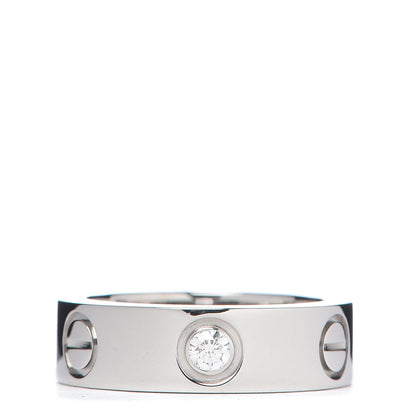 Cartier 18K White Gold 3 Diamond 5.5mm LOVE Ring 48 4.5 3 of 4