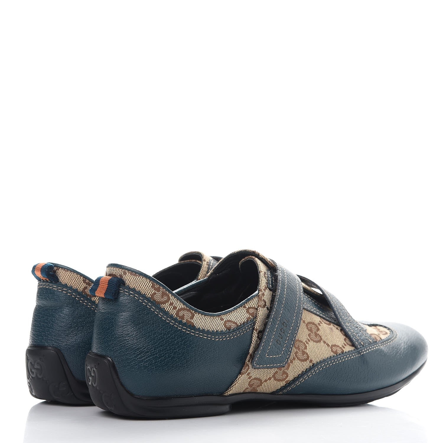 Gucci Monogram Velcro Sneakers 11 Blue 4 of 10