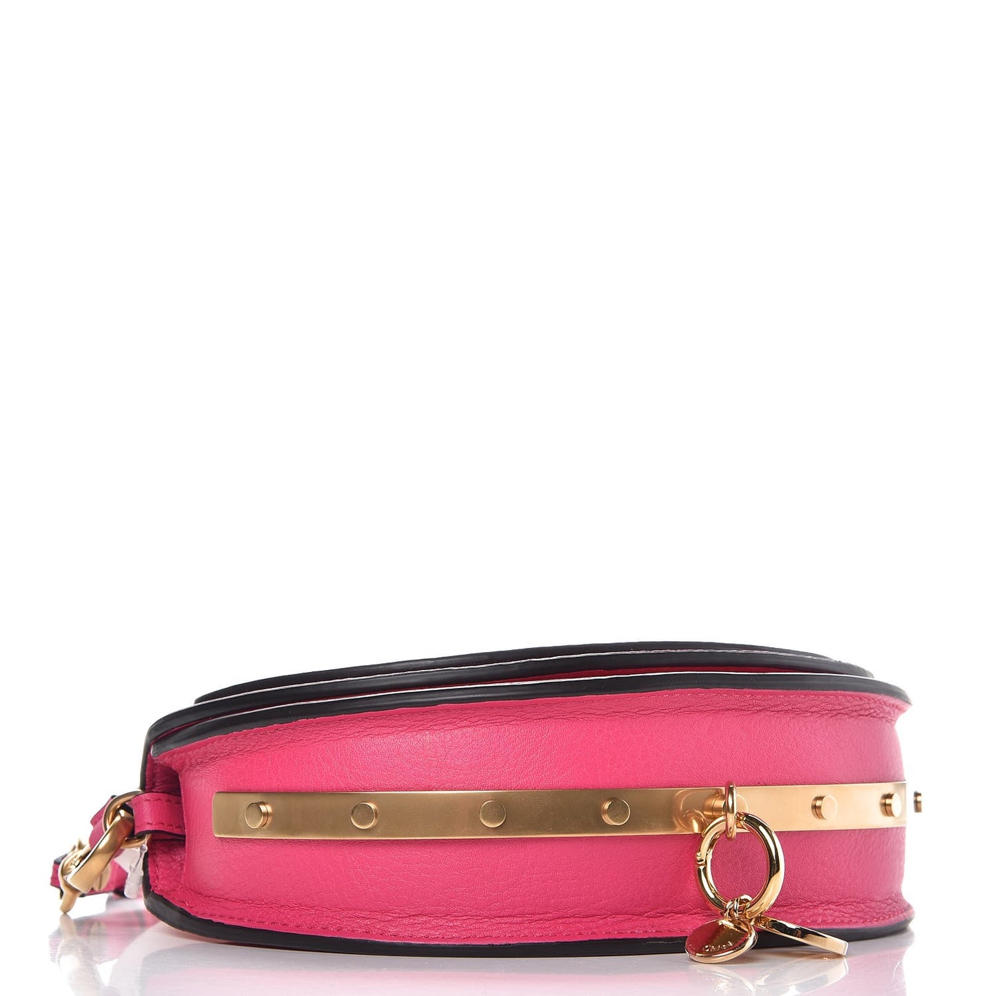 Calfskin Small Nile Bracelet Minaudiere Bag Fuchsia Rose