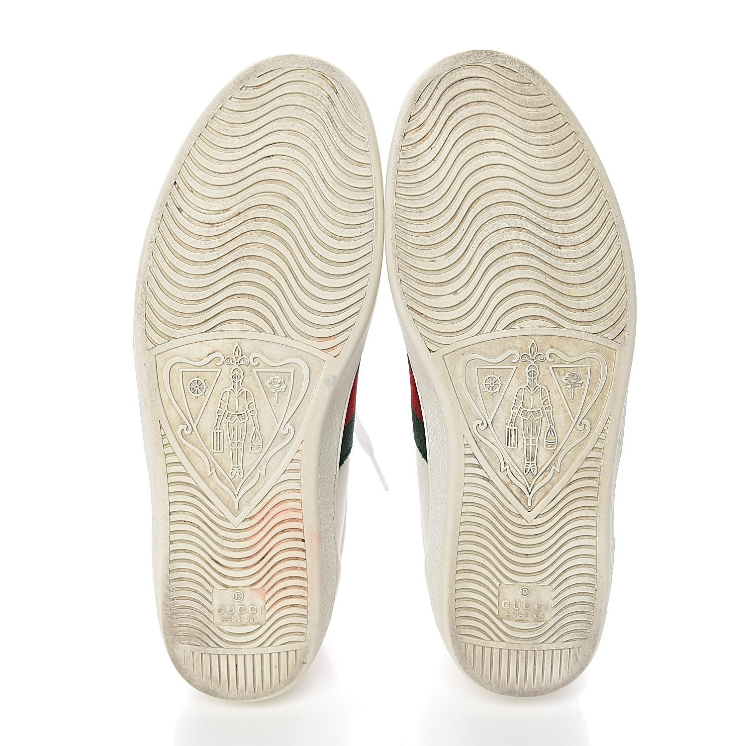 Gucci Miro Soft Calfskin Laminated Ayers Web Bee Embroidered Mens Ace Sneakers 7.5 White Red Flame Green 5 of 14