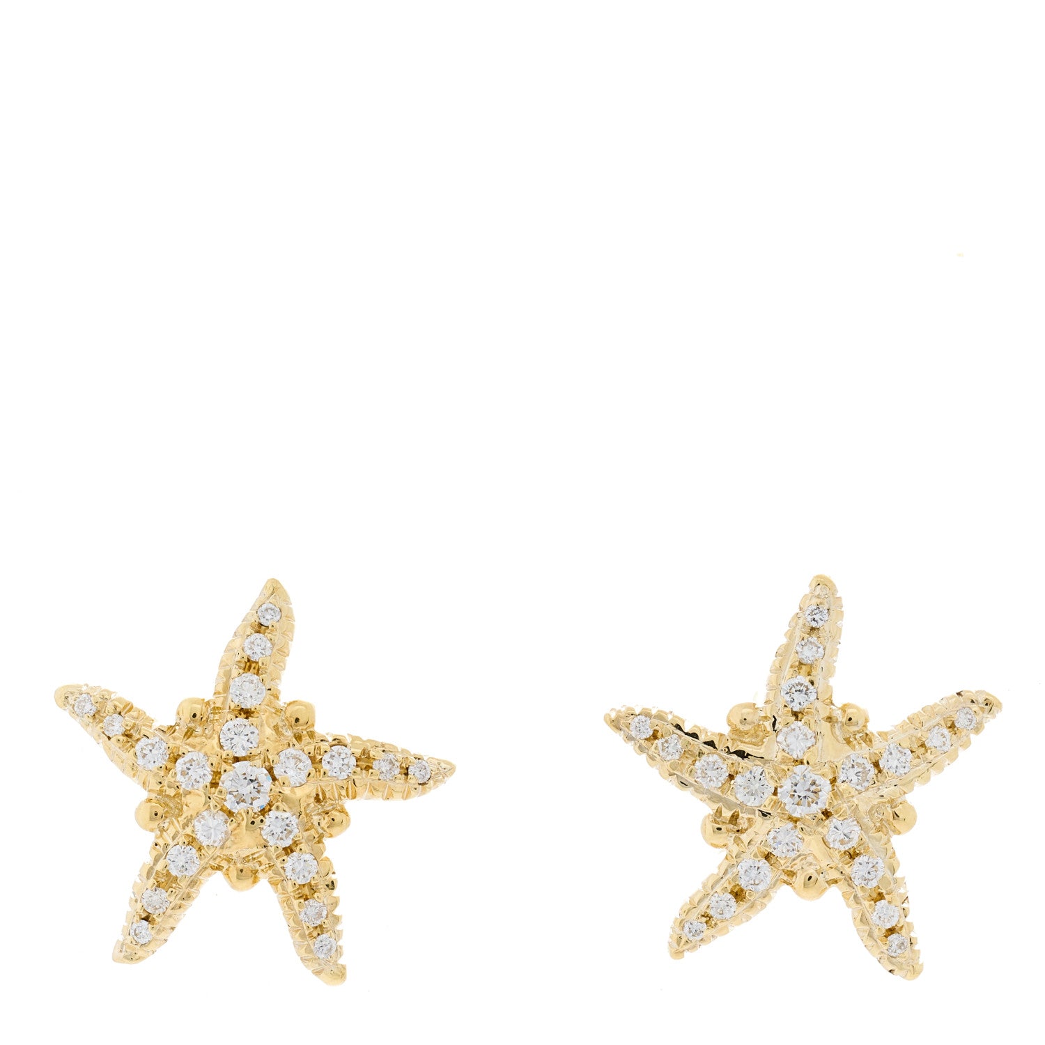 Temple St. Clair 18K Yellow Gold Diamond Sea Star Earrings 1 of 3