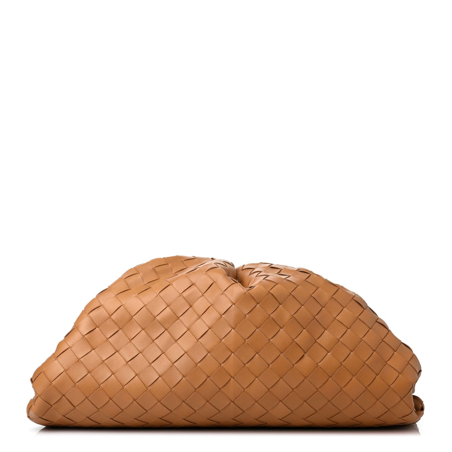 Nappa Maxi Intrecciato The Pouch Oversized Clutch Caramel
