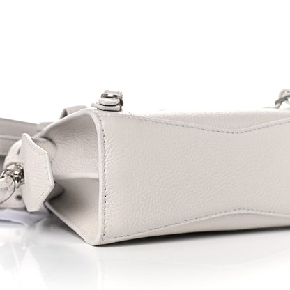 Balenciaga Grained Calfskin Neo Classic Silver Hardware Nano City Crossbody Chalky White 7 of 9