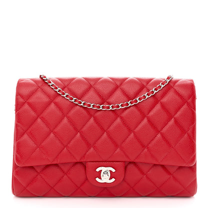 Chanel Caviar Quilted Clutch With Chain Flap Red 1 of 11