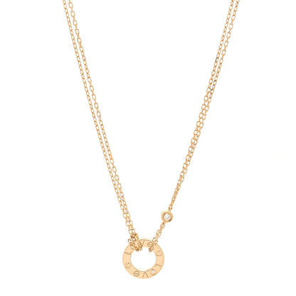 Cartier 18K Yellow Gold 2 Diamond LOVE Necklace 1 of 6