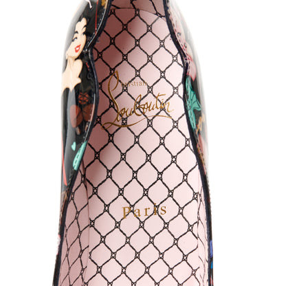 Christian Louboutin Patent Bored Lin Resille Hot Chick 100 Pumps 35.5 Black Multicolor 7 of 7