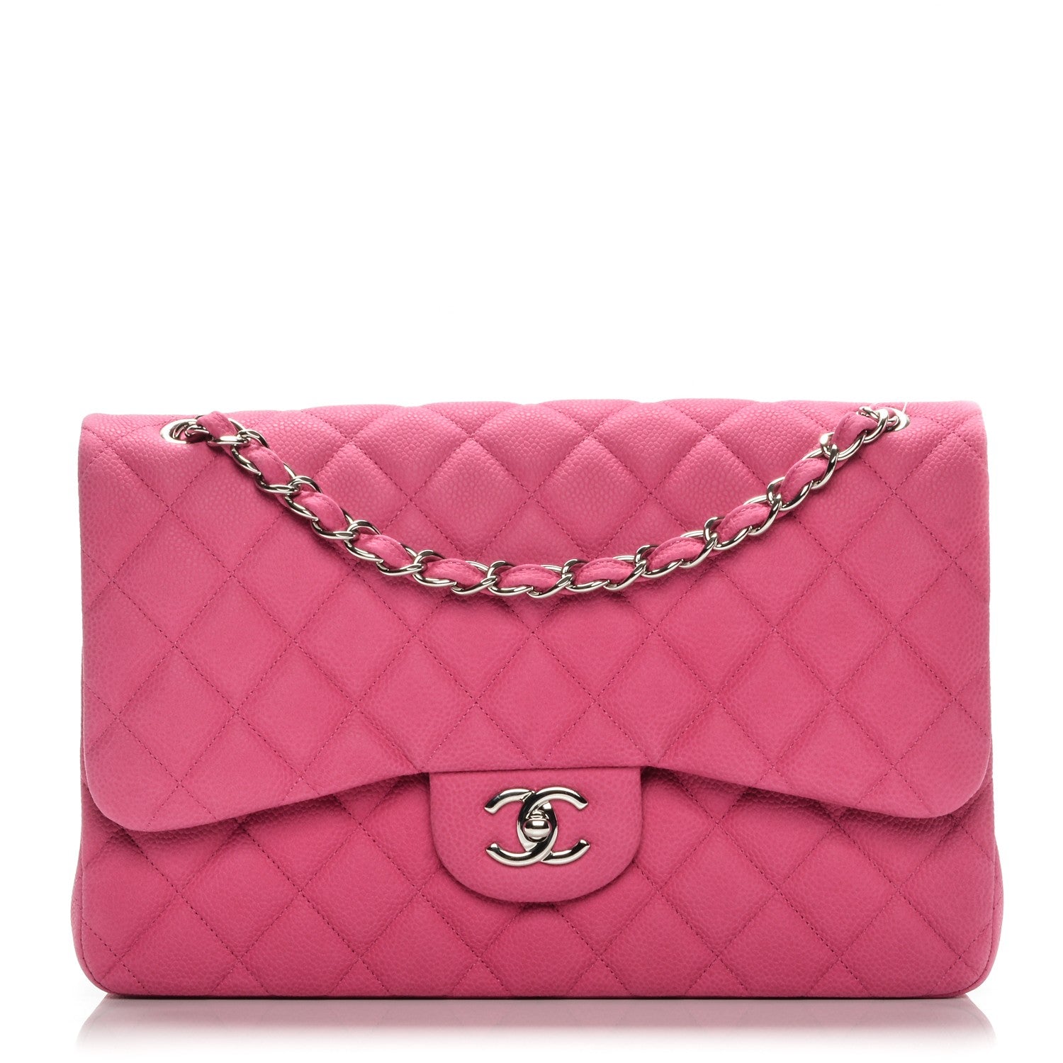 Chanel Iridescent Caviar Quilted Jumbo Double Flap Pink 1 of 7