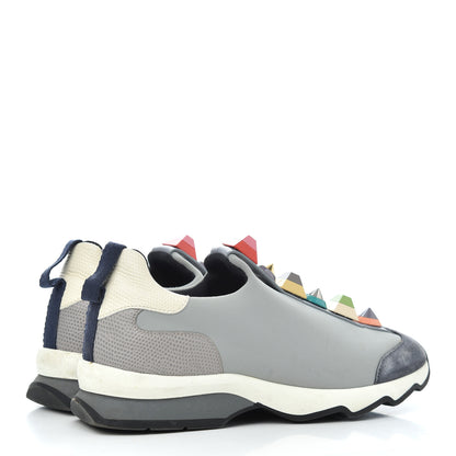 Fendi Neoprene Calfskin Rainbow Studded Sneaker 35.5 Gray 4 of 15
