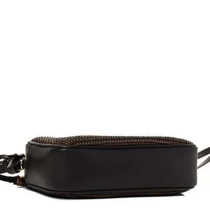 Saint Laurent Raffia Canvas Monogram Lou Camera Bag Dark Chocolate 3 of 4