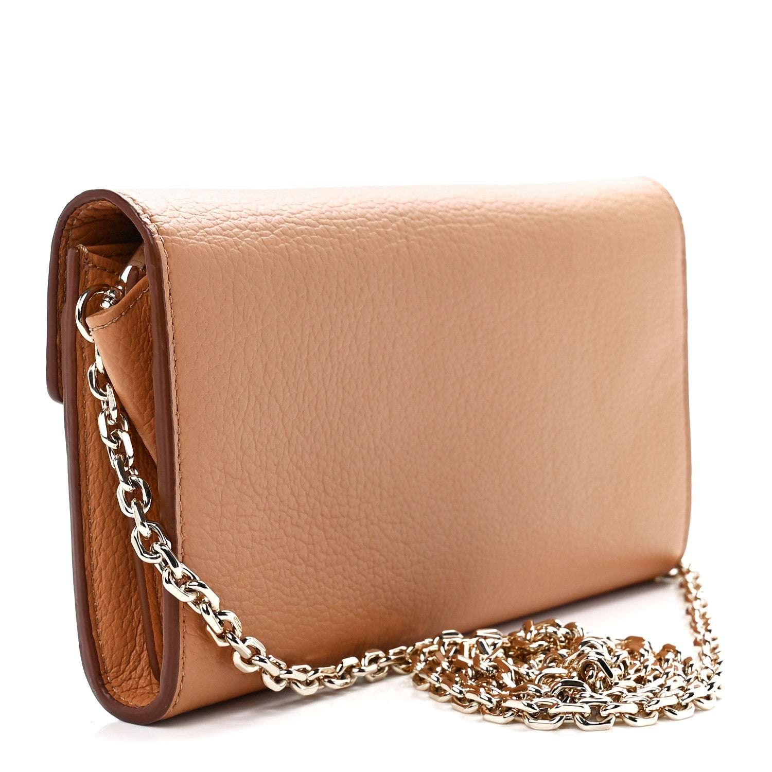 MCM Calfskin Studded Patricia Wallet On Chain Cognac 3 of 12