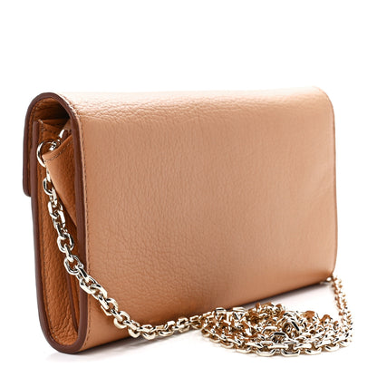 MCM Calfskin Studded Patricia Wallet On Chain Cognac 3 of 12