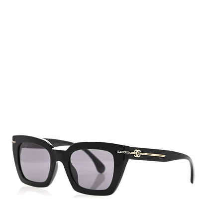 Chanel Acetate Polarized CC Butterfly Sunglasses 5509-A Black 1 of 8