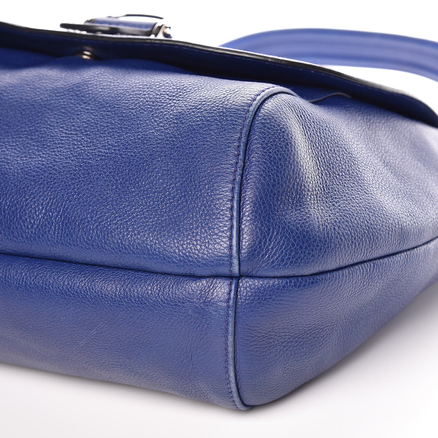 Gucci Calfskin Large Techno Horsebit Shoulder Flap Bag Blue 12 of 12