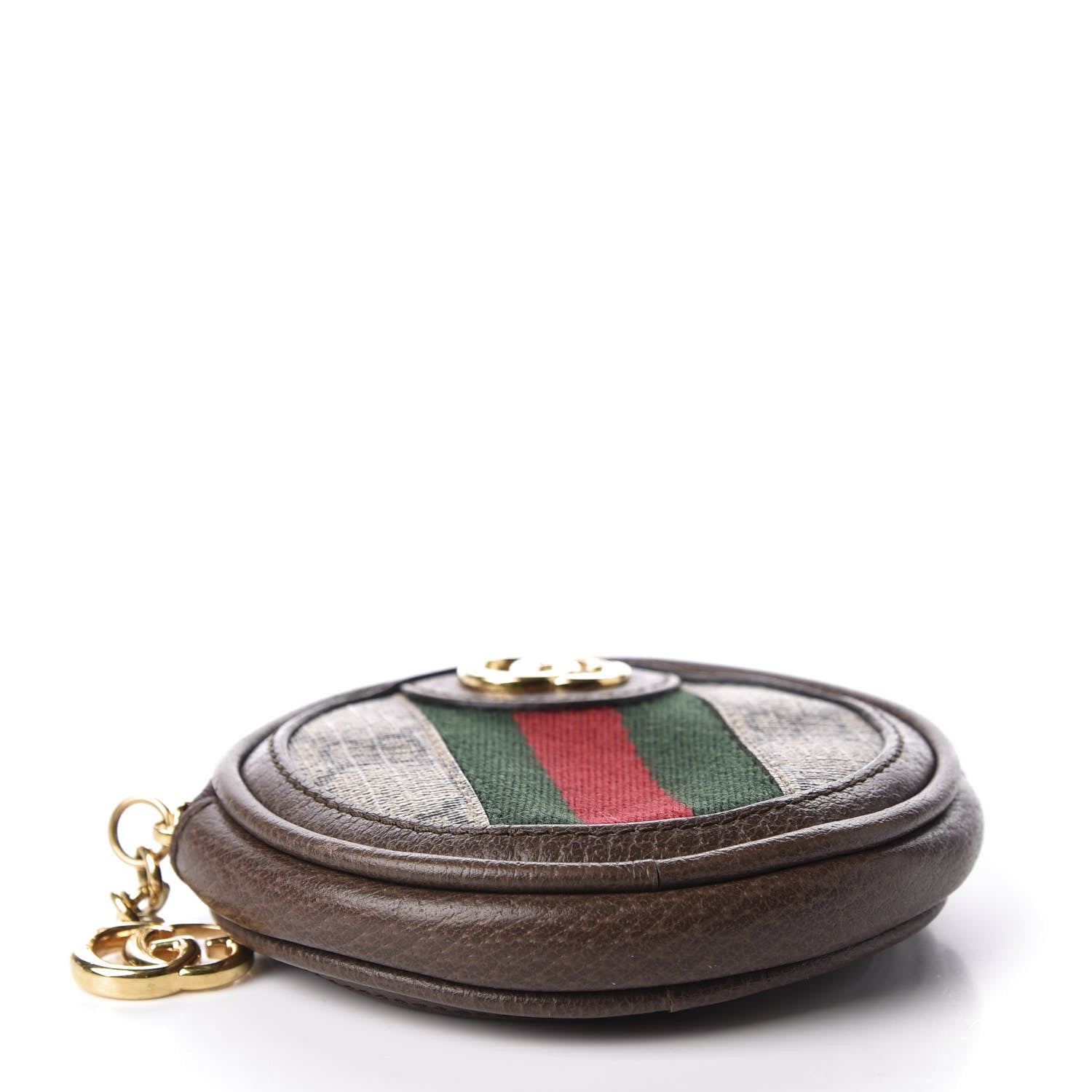Gucci GG Supreme Monogram Web Ophidia Round Coin Purse Beige New Acero 3 of 9