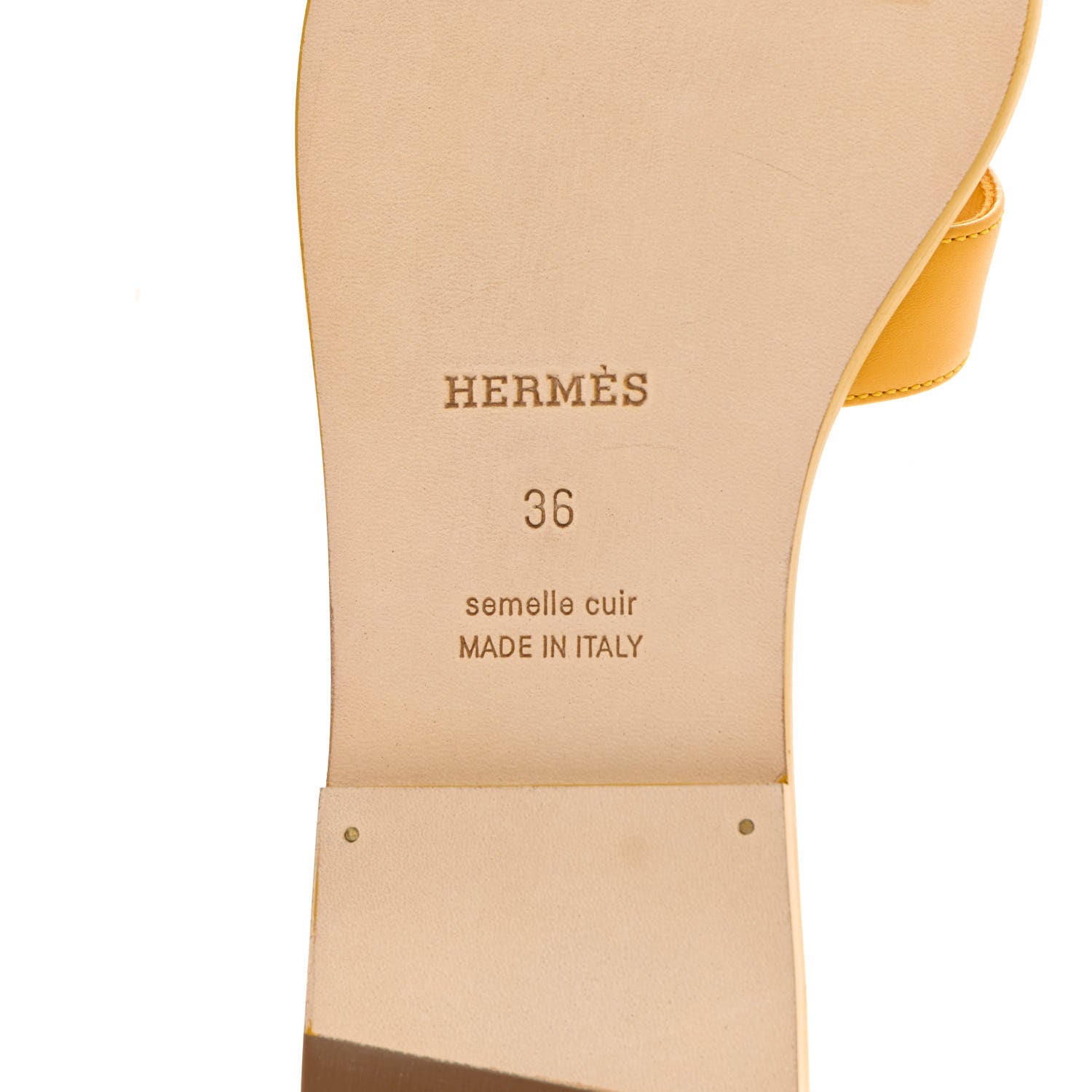 Hermes Box Oran Sandals 36 Jaune Citron 8 of 9
