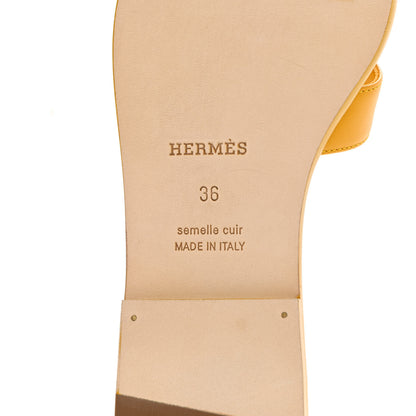 Hermes Box Oran Sandals 36 Jaune Citron 8 of 9