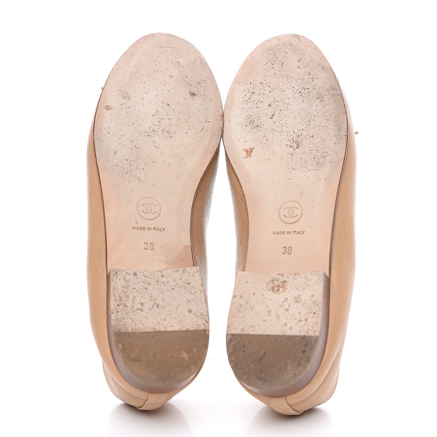 Caviar CC Cap Toe Ballerina Flats 38 Beige