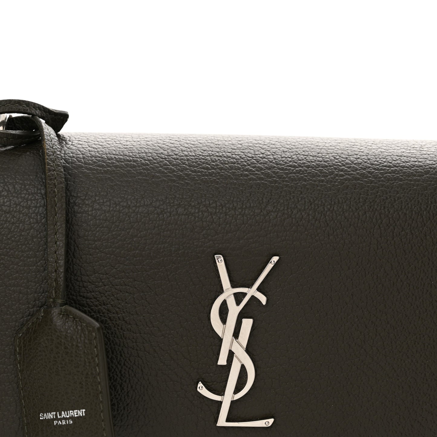 Grained Calfskin Medium Monogram Sunset Satchel Dark Green