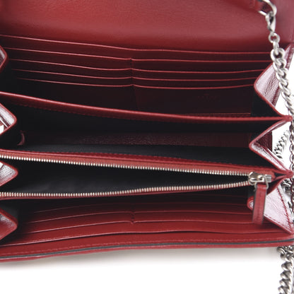 Gucci Tweed GG Monogram Mini Dionysus Chain Wallet White Black Romantic Cherry 5 of 11