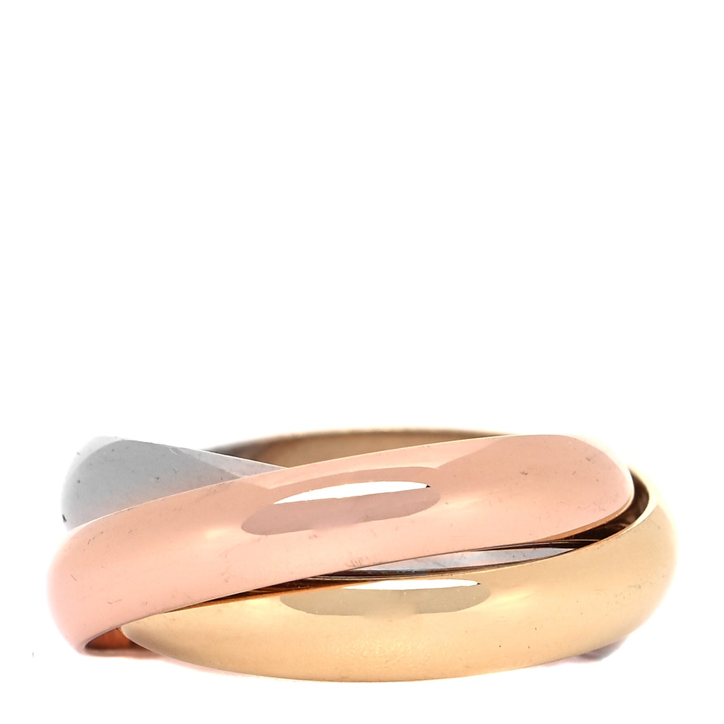 18K Pink Yellow White Gold Classic Trinity Ring 49 5