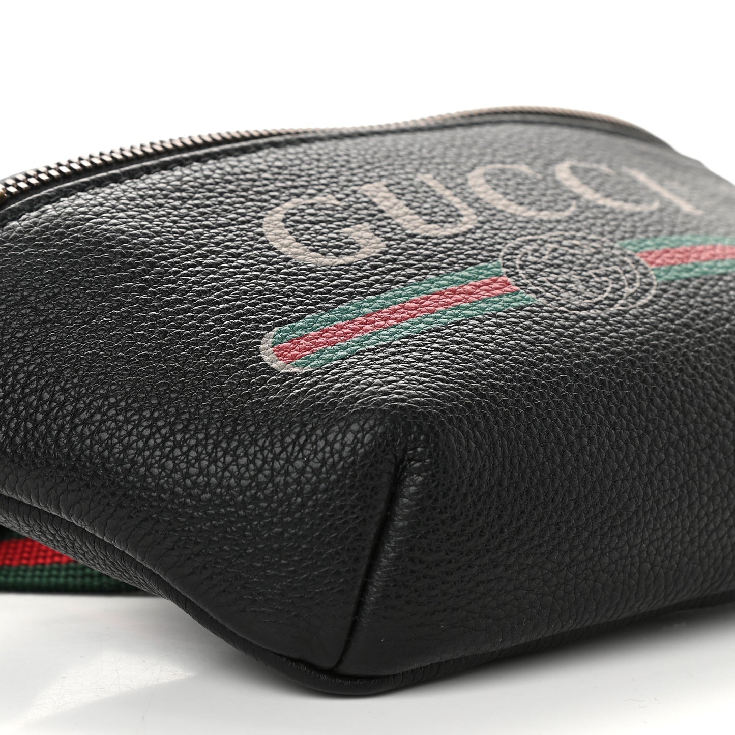Grained Calfskin Small Logo Belt Bag Black