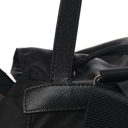 Prada Nylon Vela Saffiano Medium Cinch Backpack Black 11 of 11