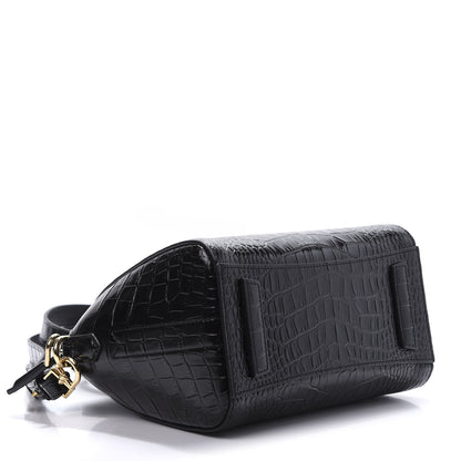 Givenchy Calfskin Crocodile Embossed Mini Antigona Black 4 of 10