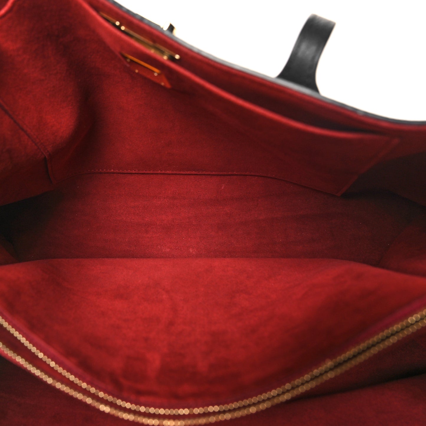 Grained Calfskin Lockme Shopper Black