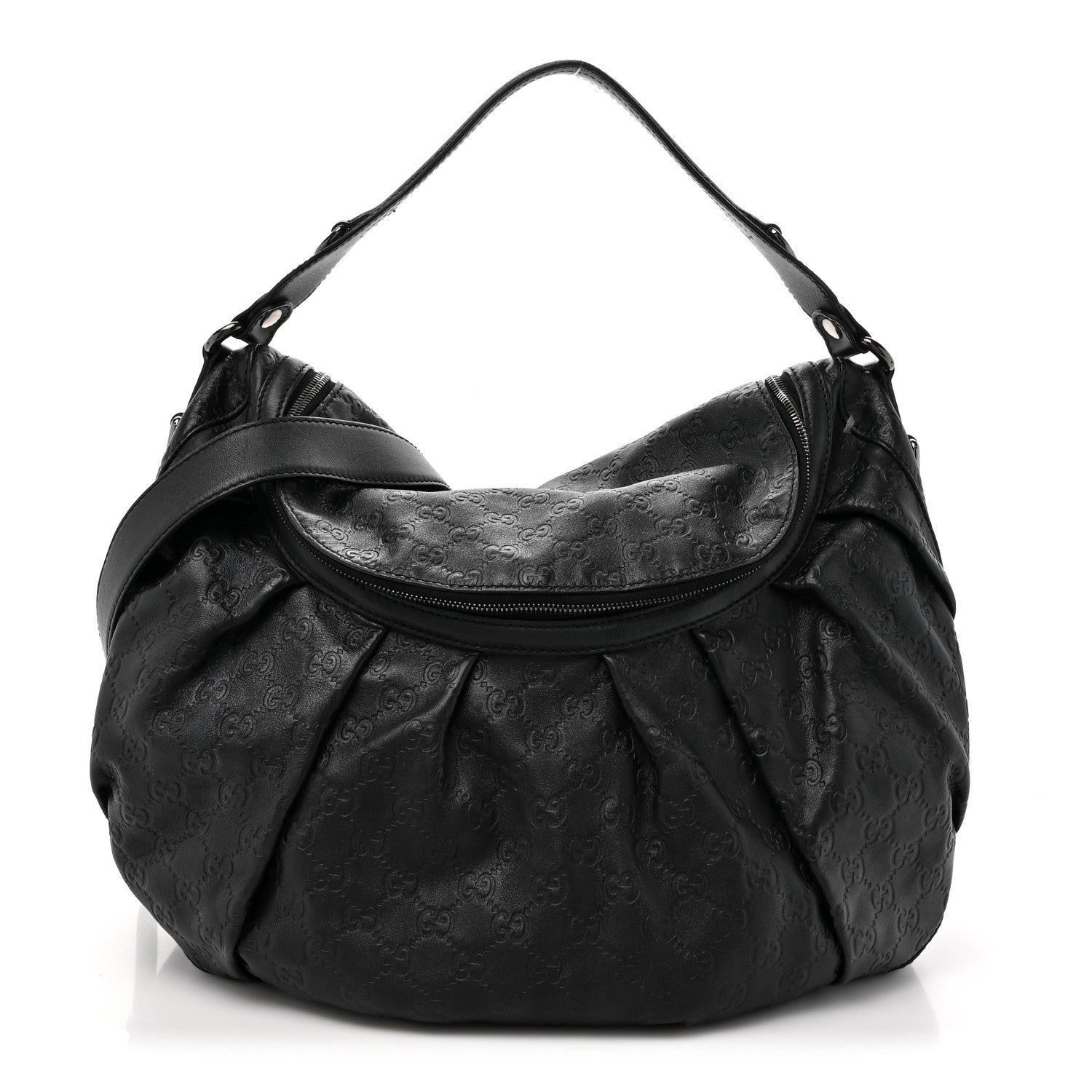 Gucci Guccissima Medium Icon Bit Shoulder Bag Black 1 of 10