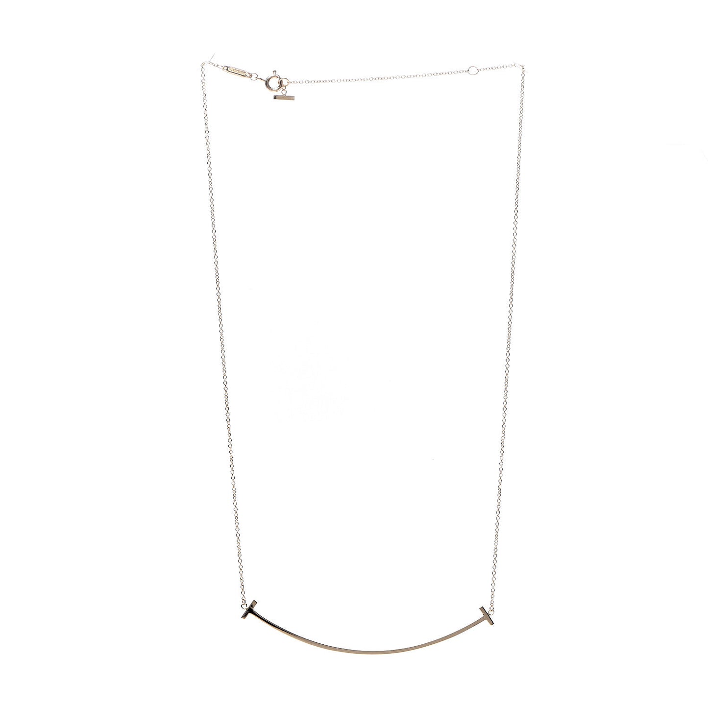 18K Yellow Gold Large T Smile Pendant Necklace