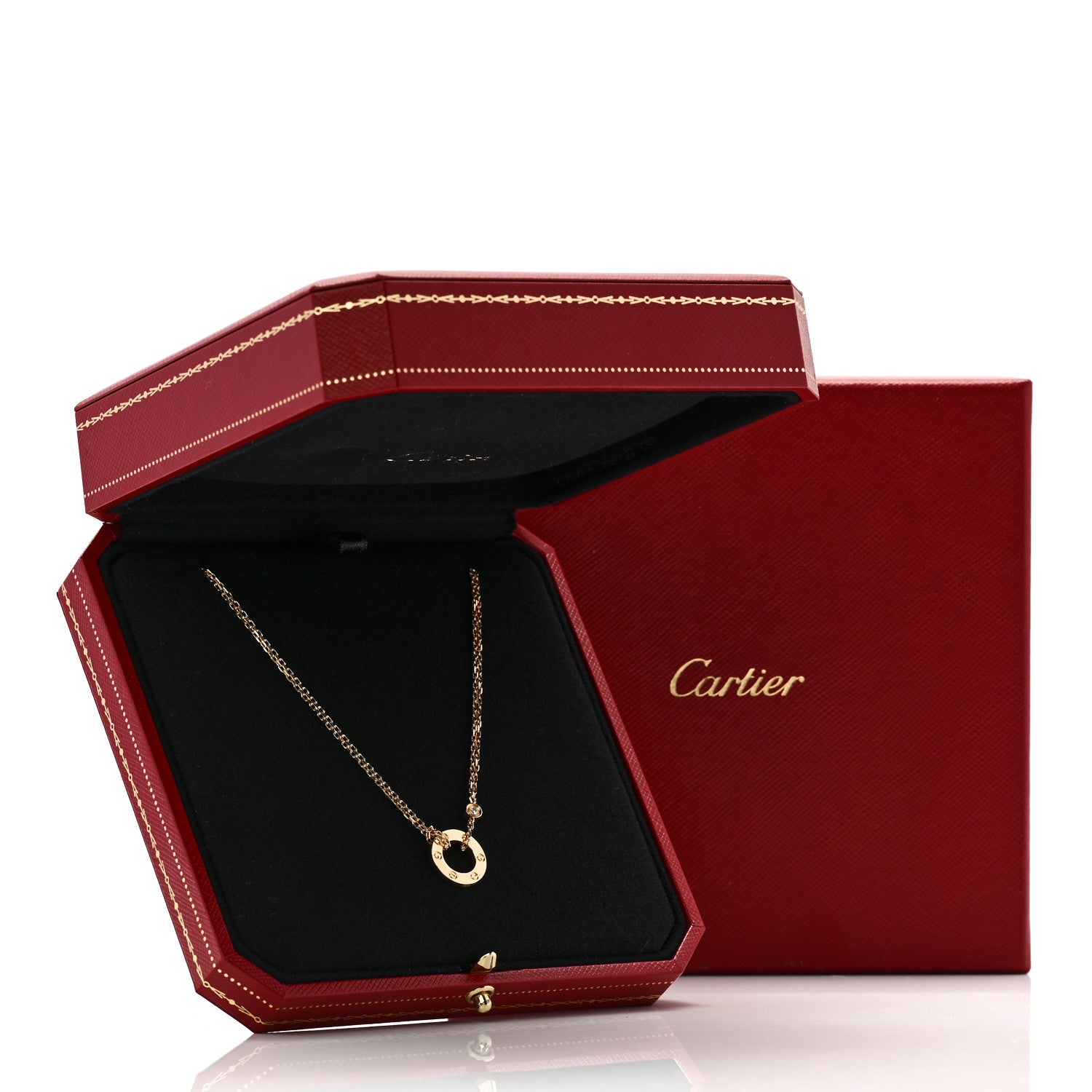 Cartier 18K Yellow Gold 2 Diamond LOVE Necklace 6 of 6
