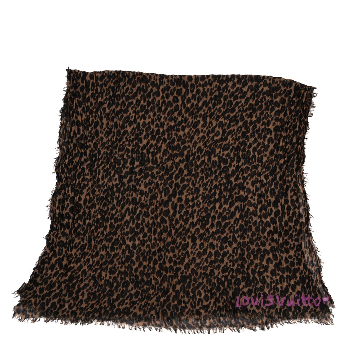 Louis Vuitton Cashmere Silk Leopard Etole Stole Marron 2 of 3