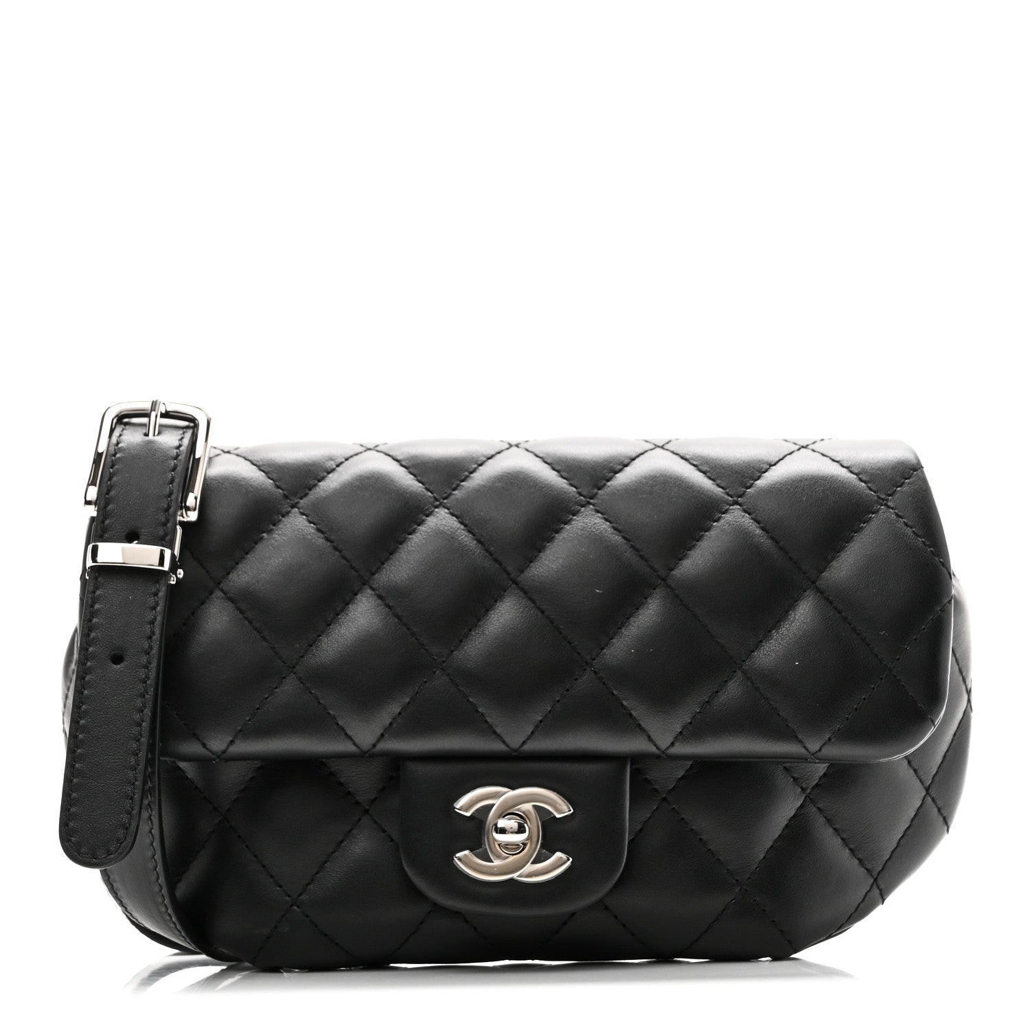 Chanel Calfskin Quilted CC Uniform Flap Belt Bag Black 1 of 10
