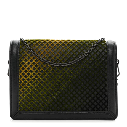 Bottega Veneta Goatskin Velvet Criss-Cross Ombre Montebello Chain Crossbody Black Multicolor 1 of 10