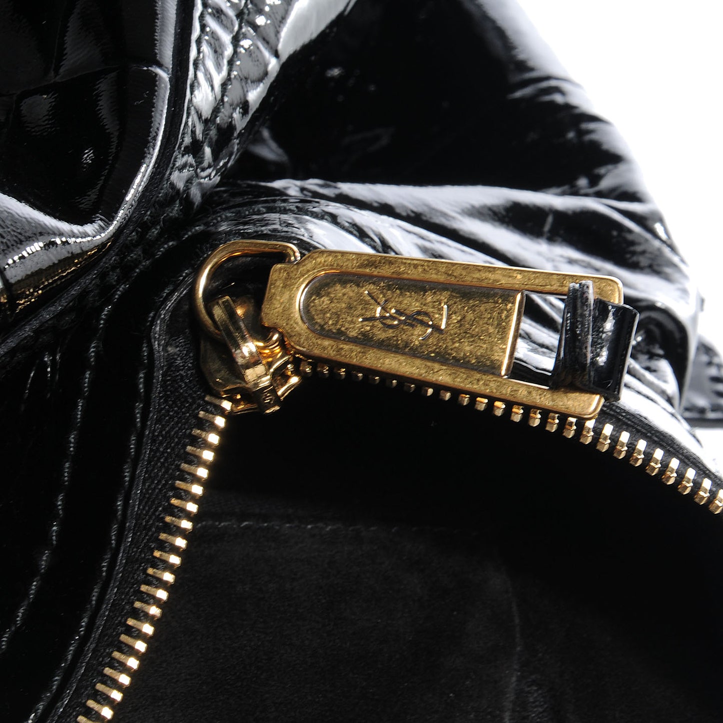 Patent Crocodile Embossed Medium Downtown Tote