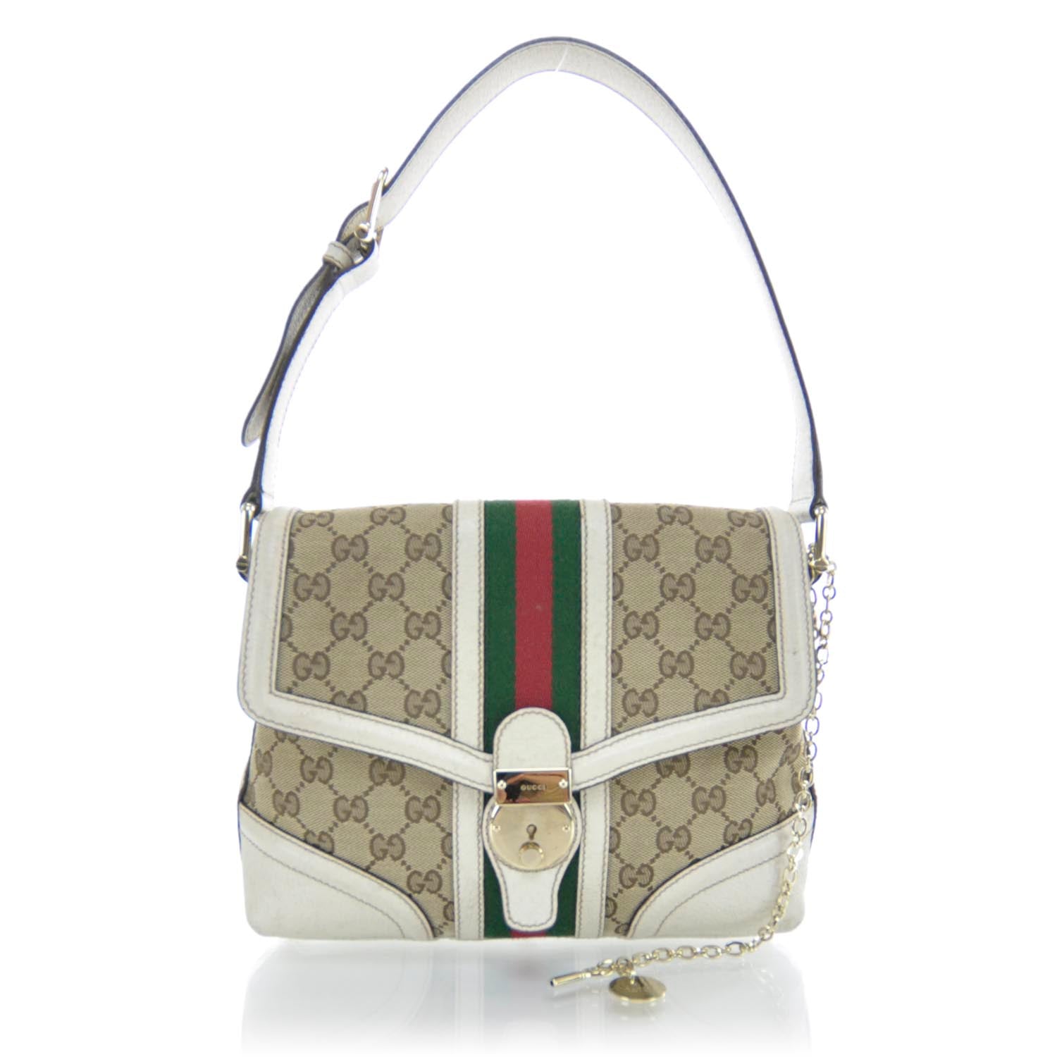 Gucci Monogram Treasure Flap Ivory 1 of 12