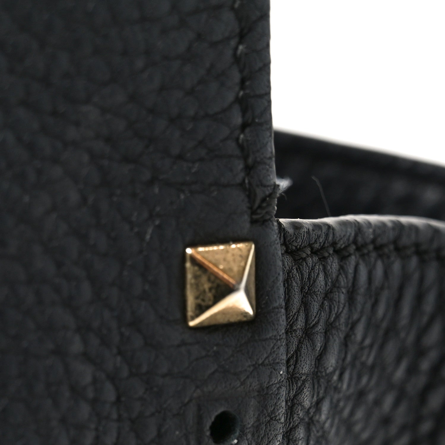 Valentino Garavani Pebbled Calfskin Medium Rockstud Tote Black