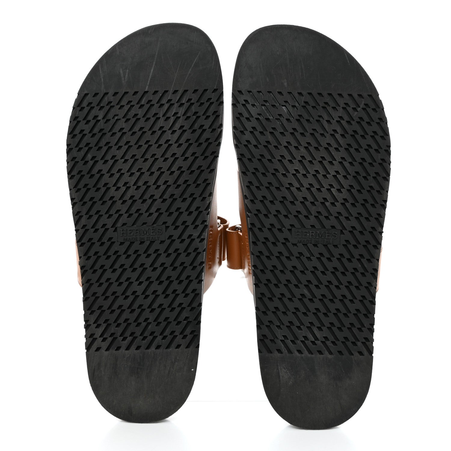 Hermes Calfskin Mens Chypre Sandals 45.5 Gold 5 of 9