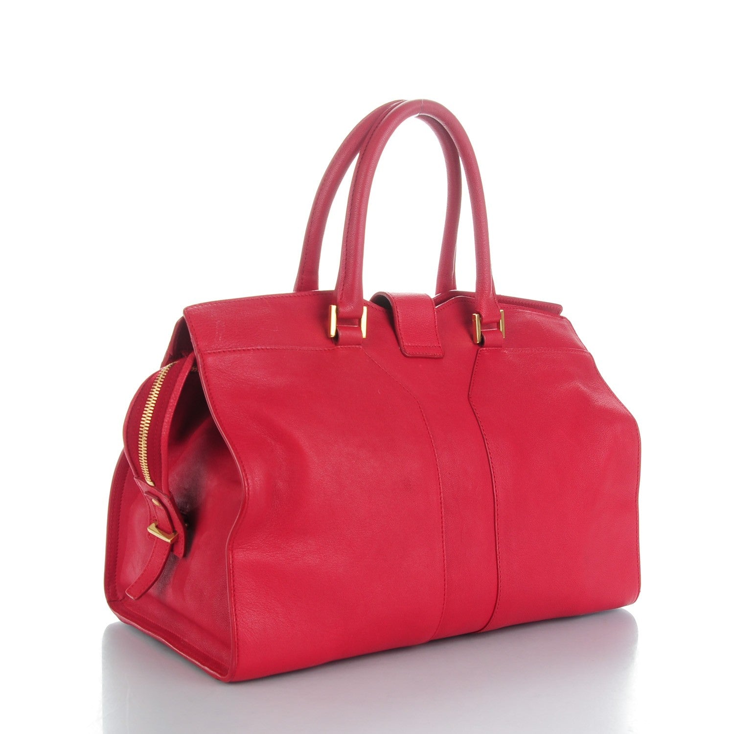 Saint Laurent Sheepskin Medium Cabas ChYc Red 3 of 7