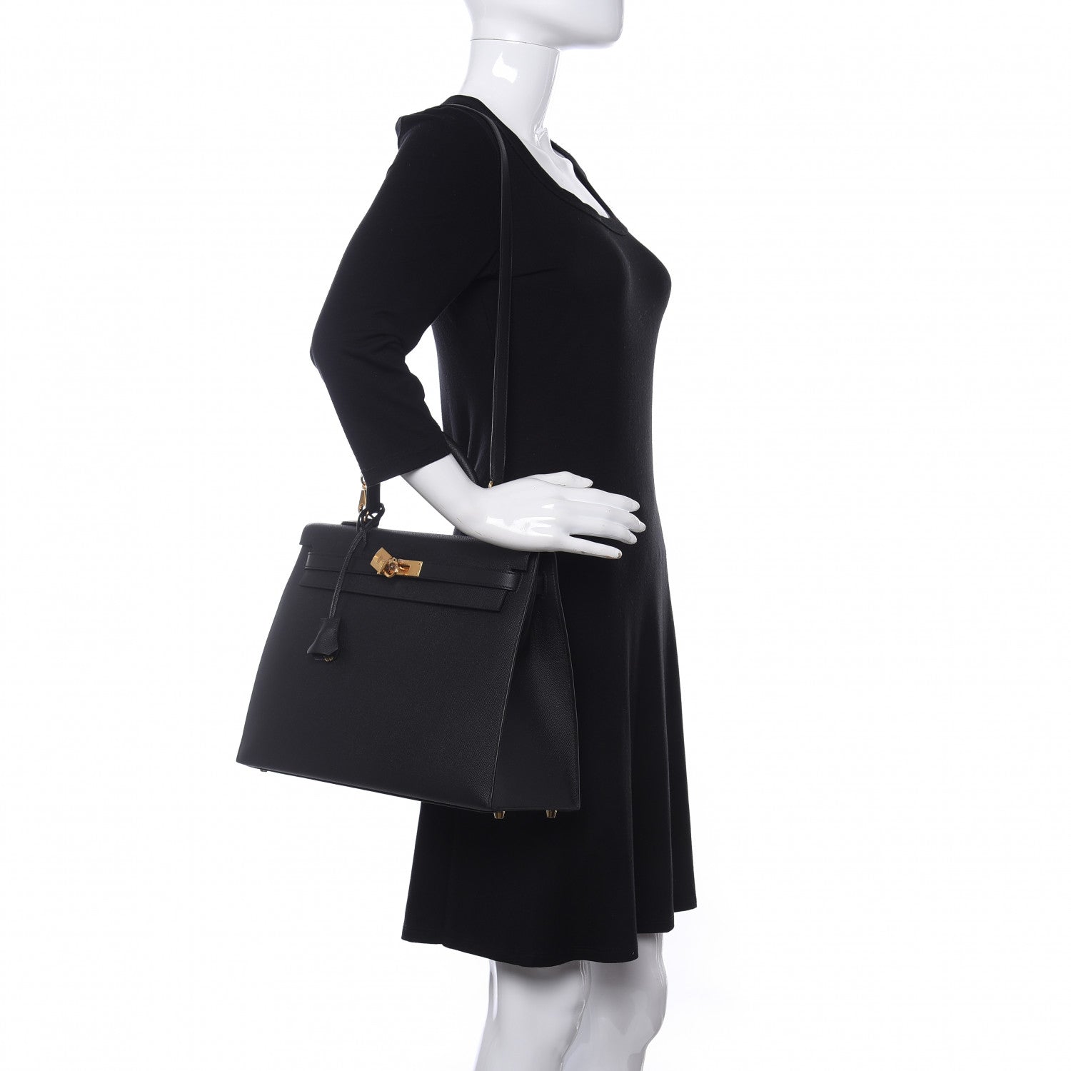 Hermes Epsom Kelly Sellier 35 Black 2 of 12