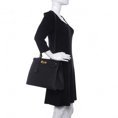 Hermes Epsom Kelly Sellier 35 Black 2 of 12