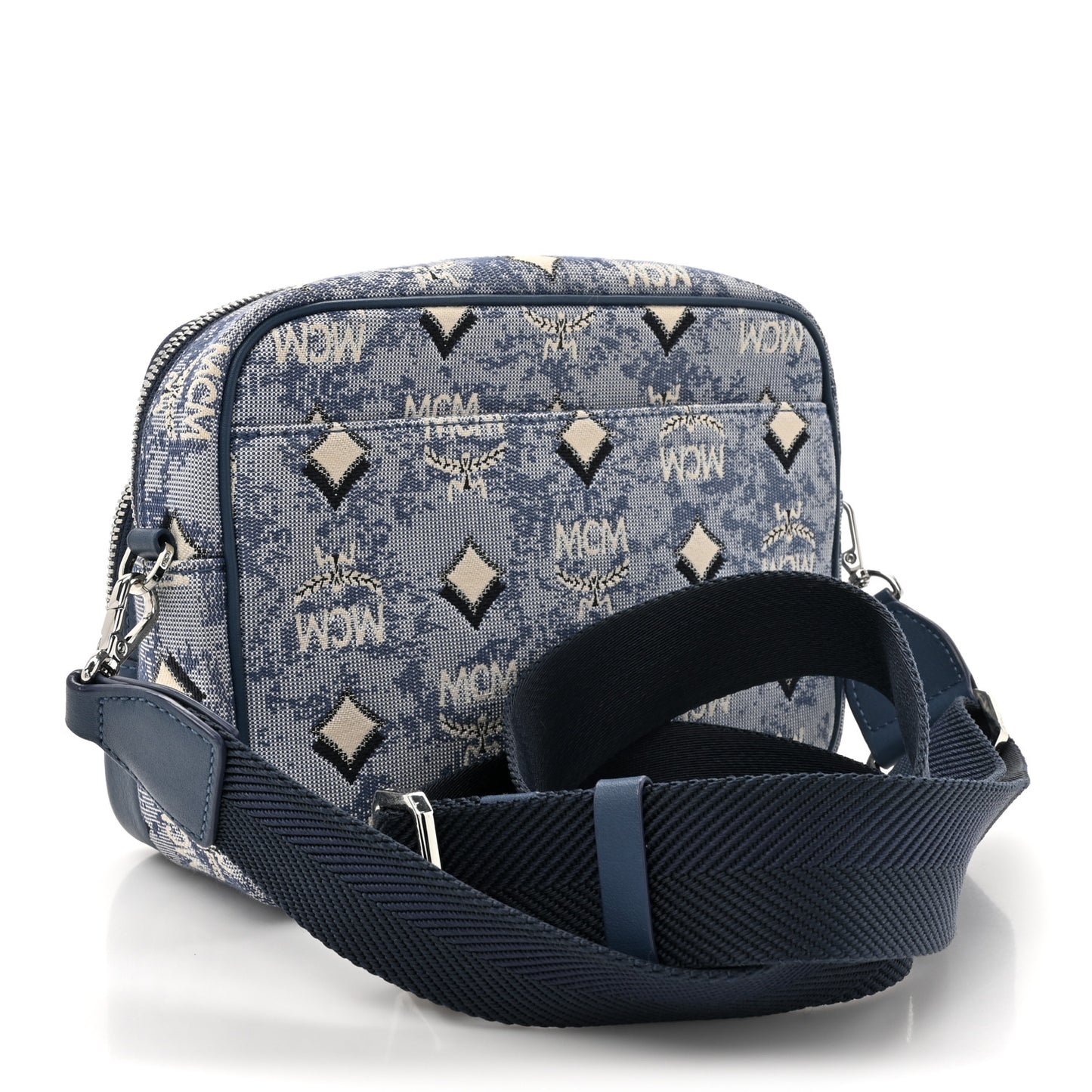 Vintage Jacquard Monogram Small Aren Crossbody Blue